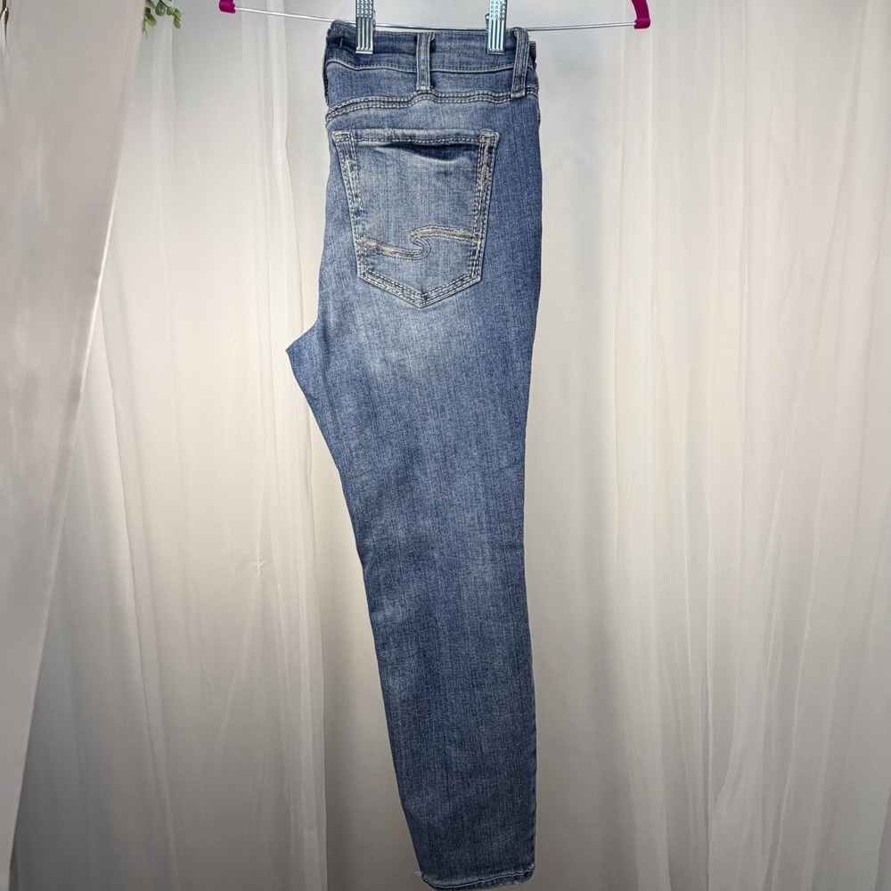 Silver Suki Skinny Jeans Womens 33 Mid Rise Denim Med Wash Stretch Blue - Picture 3 of 7